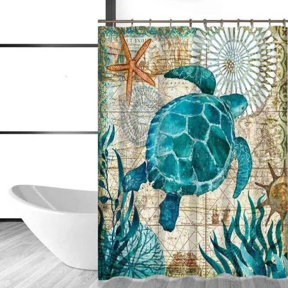 Sea Turtle Life Shower Curtain - Picture 1 of 4